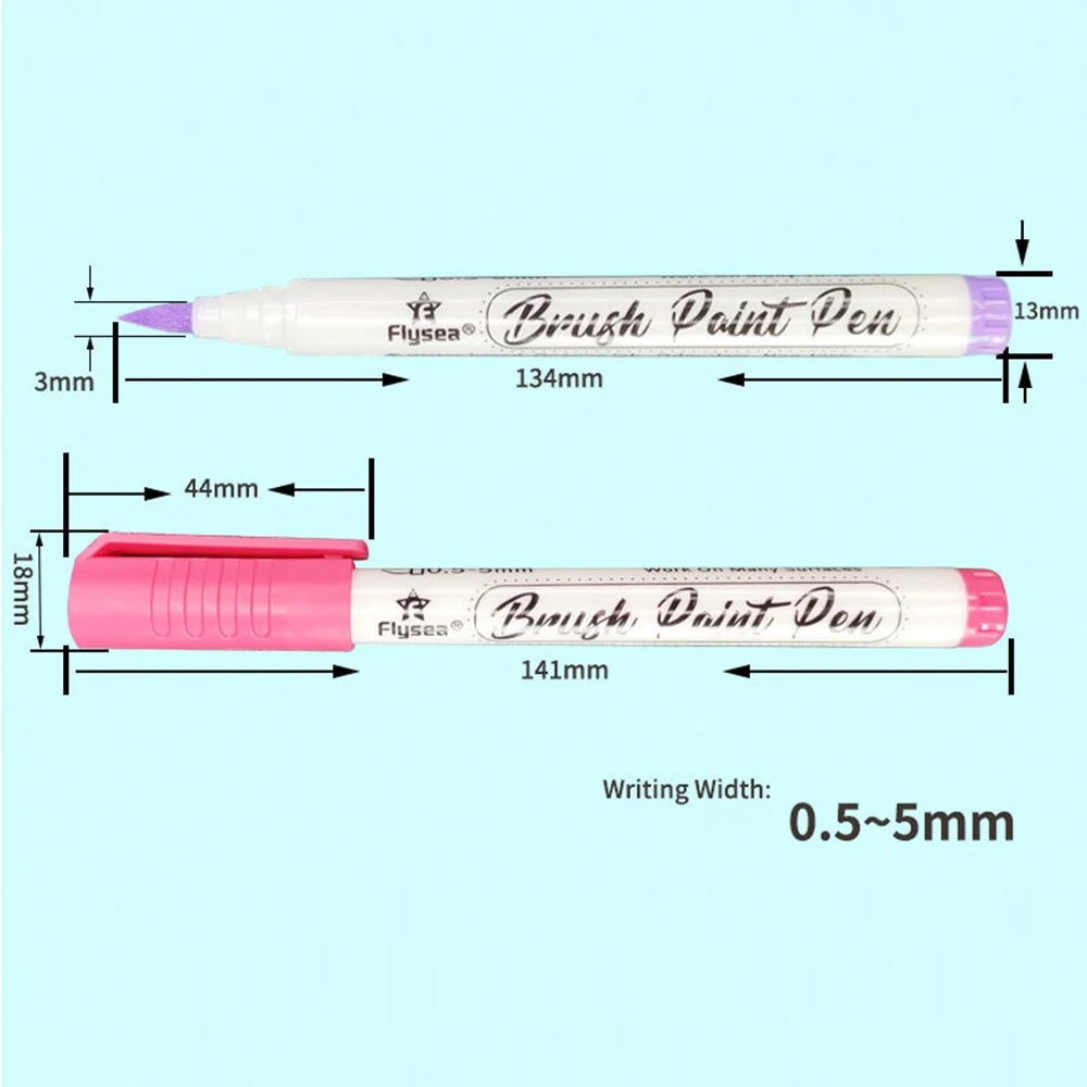 FLYSEA FS-2BR 24Pcs / Box Soft Tip Acrylic Markers Paint Pens Water-Based Pens for Glass Ceramic Paper - 7