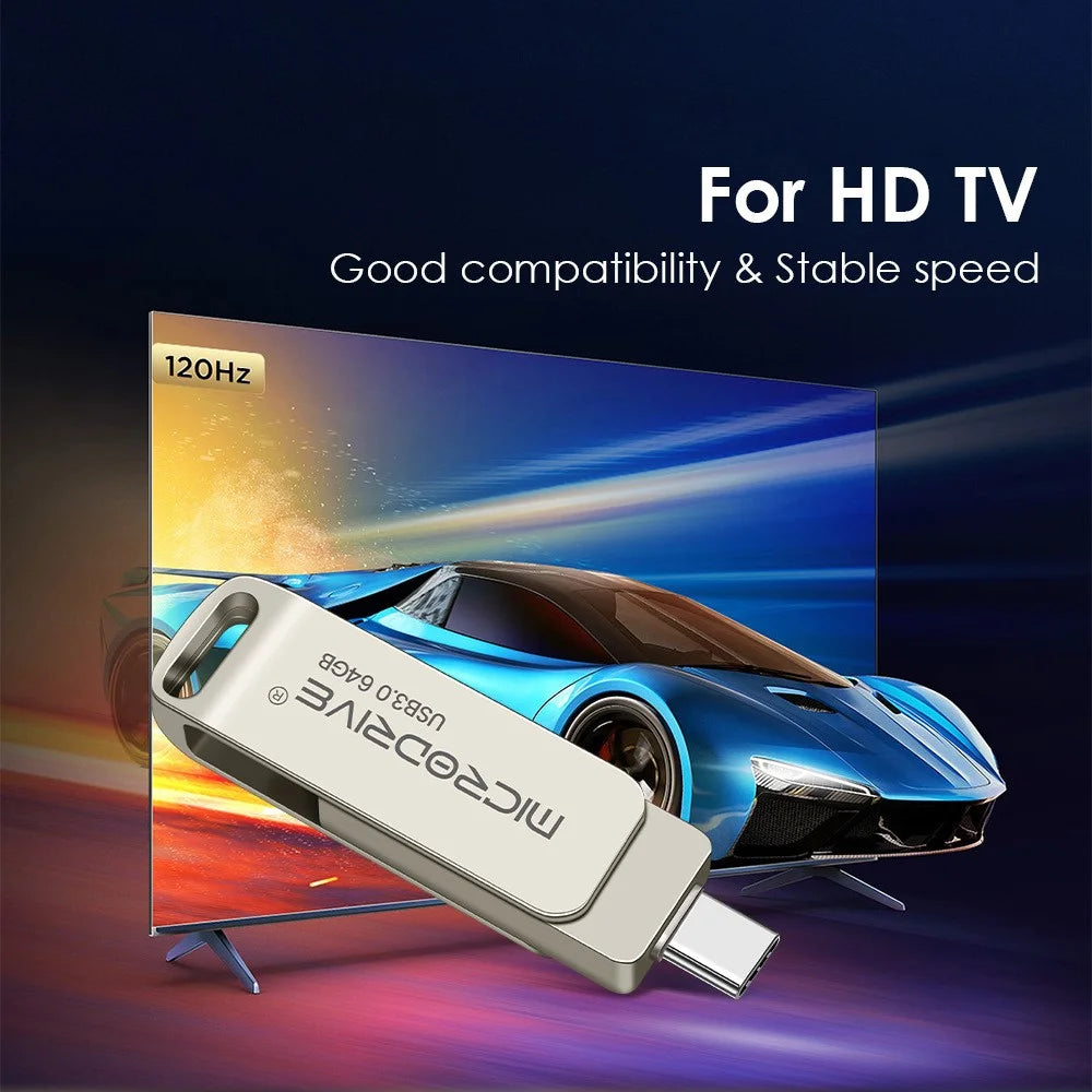 MICRODRIVE MDTU21 Rotating Metal Flash Drive 2-in-1 USB 3.0 / Type-C 64GB U-Disk - 4