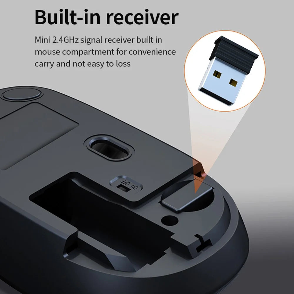 DM K6 Slim Mouse 2.4GHz Wireless Business Working Mouse (without Battery) - 6