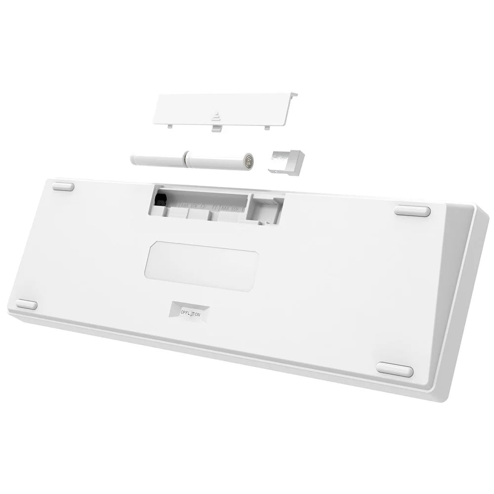 TESTER 68 Hot Swappable 2.4G Wireless+Bluetooth-compatible Mechanical Keyboard Kit - White - 2