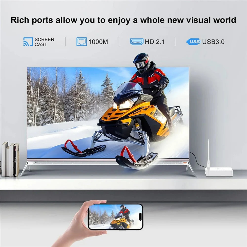 H96 Max M12 8K Ultra HD Android TV Box 4GB RAM 64GB ROM WiFi6 BT5.4 Media Player - US Plug - 4