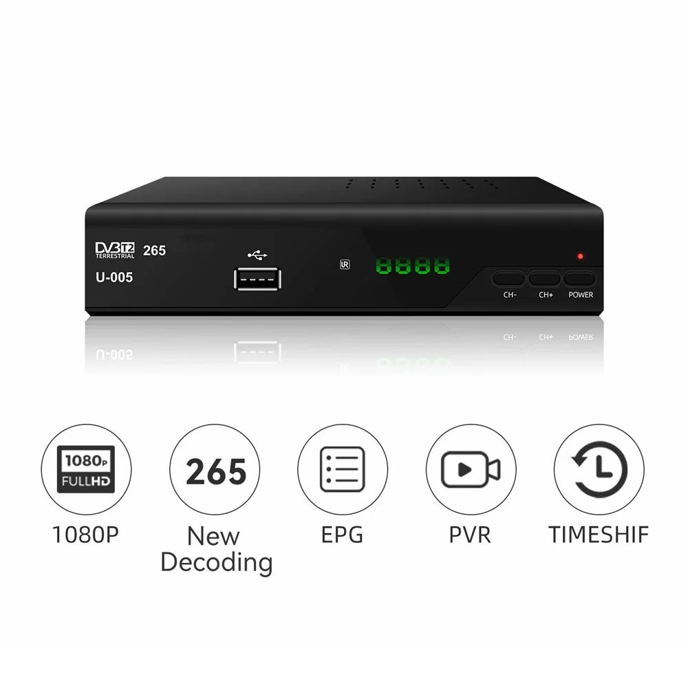 H265 DVB-T2 U-005 512MB 10Bit Smart Home TV Set-Top Box 1080P HD WiFi Media Player - US Plug - 2