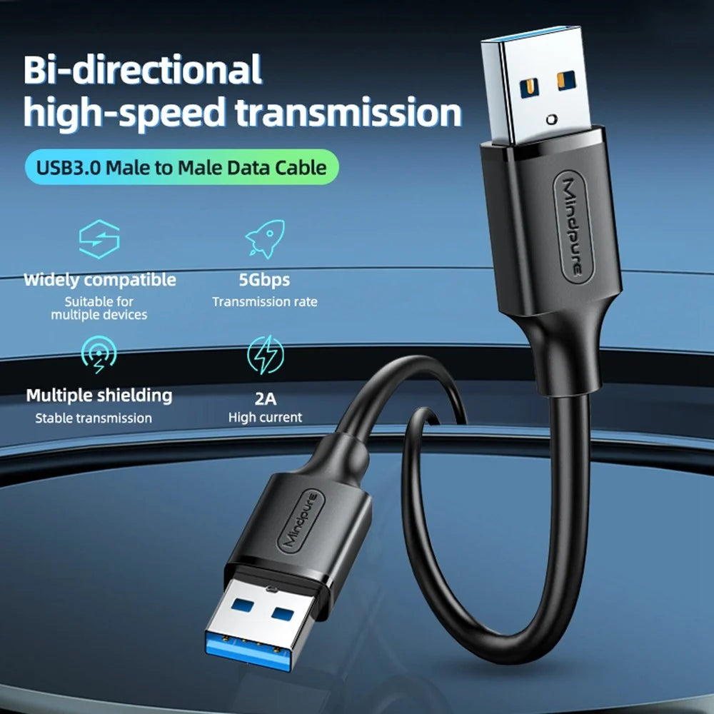 MINDPURE US101 0.5m High Speed Bi-Directional Data Transfer USB 3.0 Male to Male Extension Cable - 2