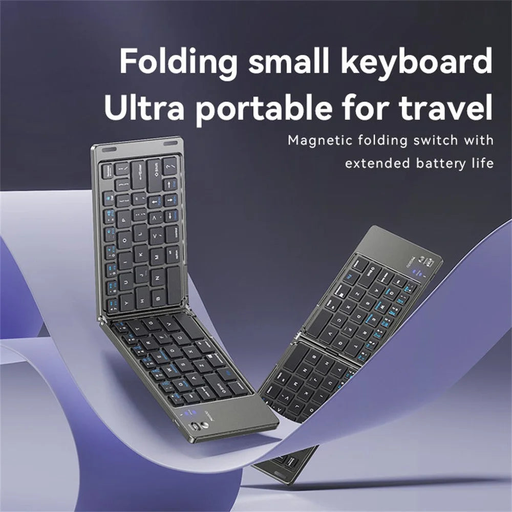 YESIDO KB27 Ultra Slim Mini Two-Fold Bluetooth-compatible Keyboard for Macos Windows iOS - 2