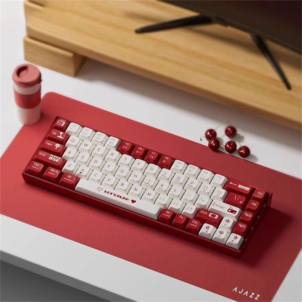 AJAZZ AK680 1.6m USB Wired Gaming Keyboard 68 Keys Hot Swappable Mechanical Keyboard - Red Switch / Red+White - 2