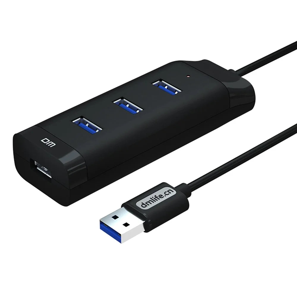 DM CHB007 4 Ports USB 3.0 Hub 5Gbps High Speed Transfer Docking Station with 120cm Cable - 1