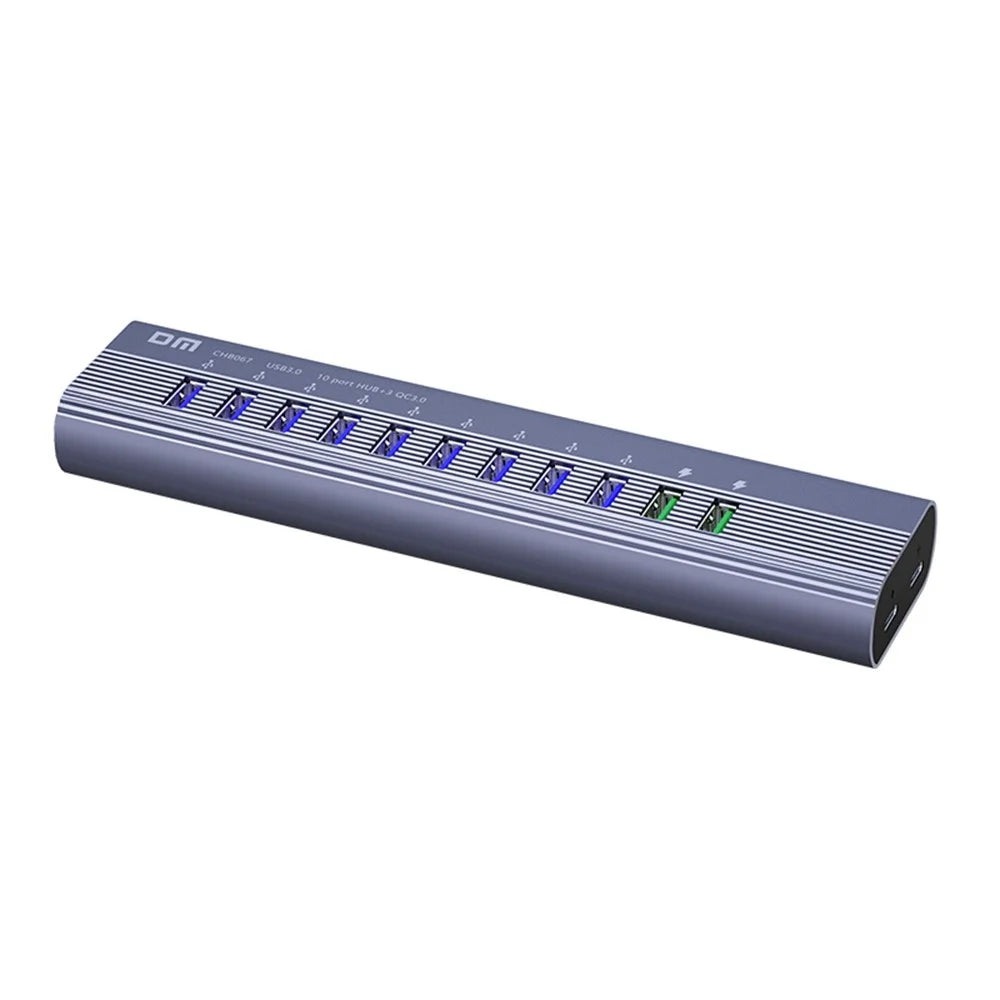 DM CHB067 Multi-Port USB Hub 9 USB 3.0 Ports Type-C Data Transfer Port QC3.0 and PD Fast Charging Adapter - 2