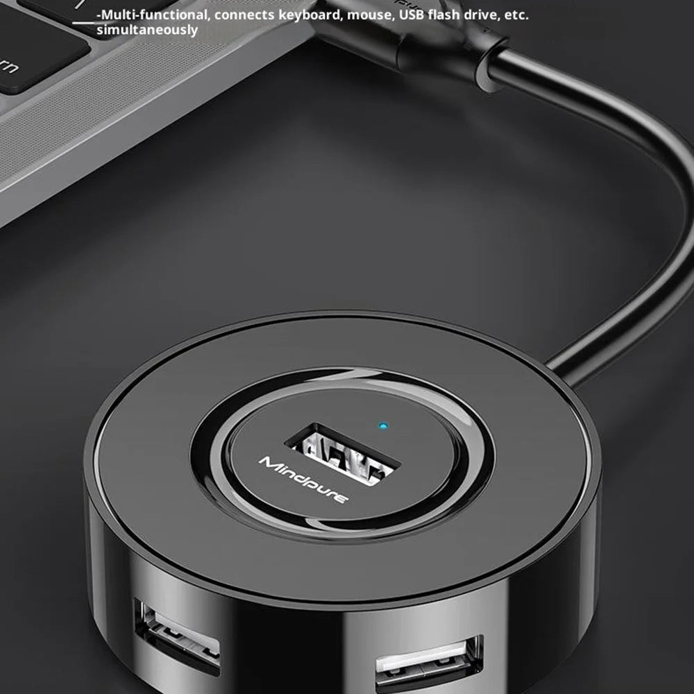 MINDPURE US034 0.3m Cabled USB Hub 4 Port Docking Station USB 2.0 Splitter Adapter for Laptop  /  Notebook  /  Tablet - Type-C - 2