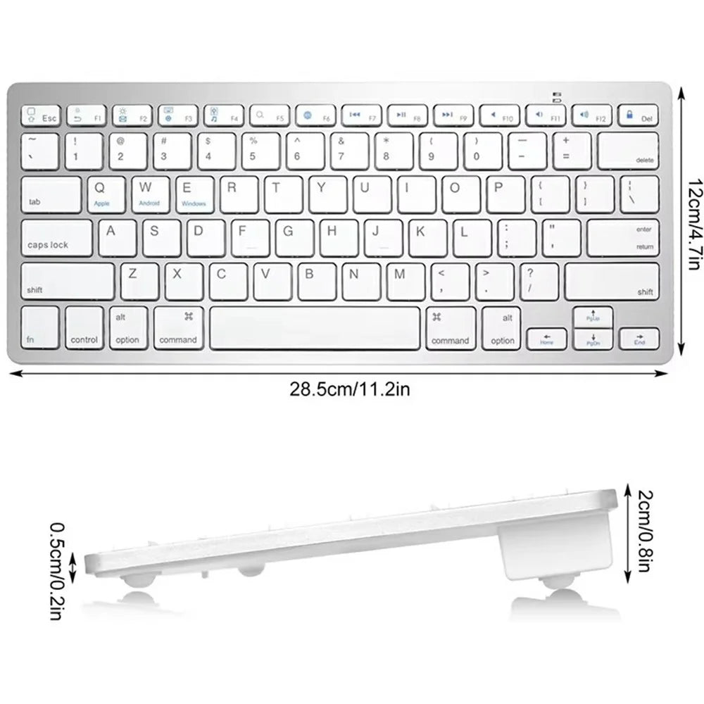 X5 78-Key Bluetooth-compatible Keyboard Ultra Thin Wireless Keyboard for Tablet PC, English Version - White - 7