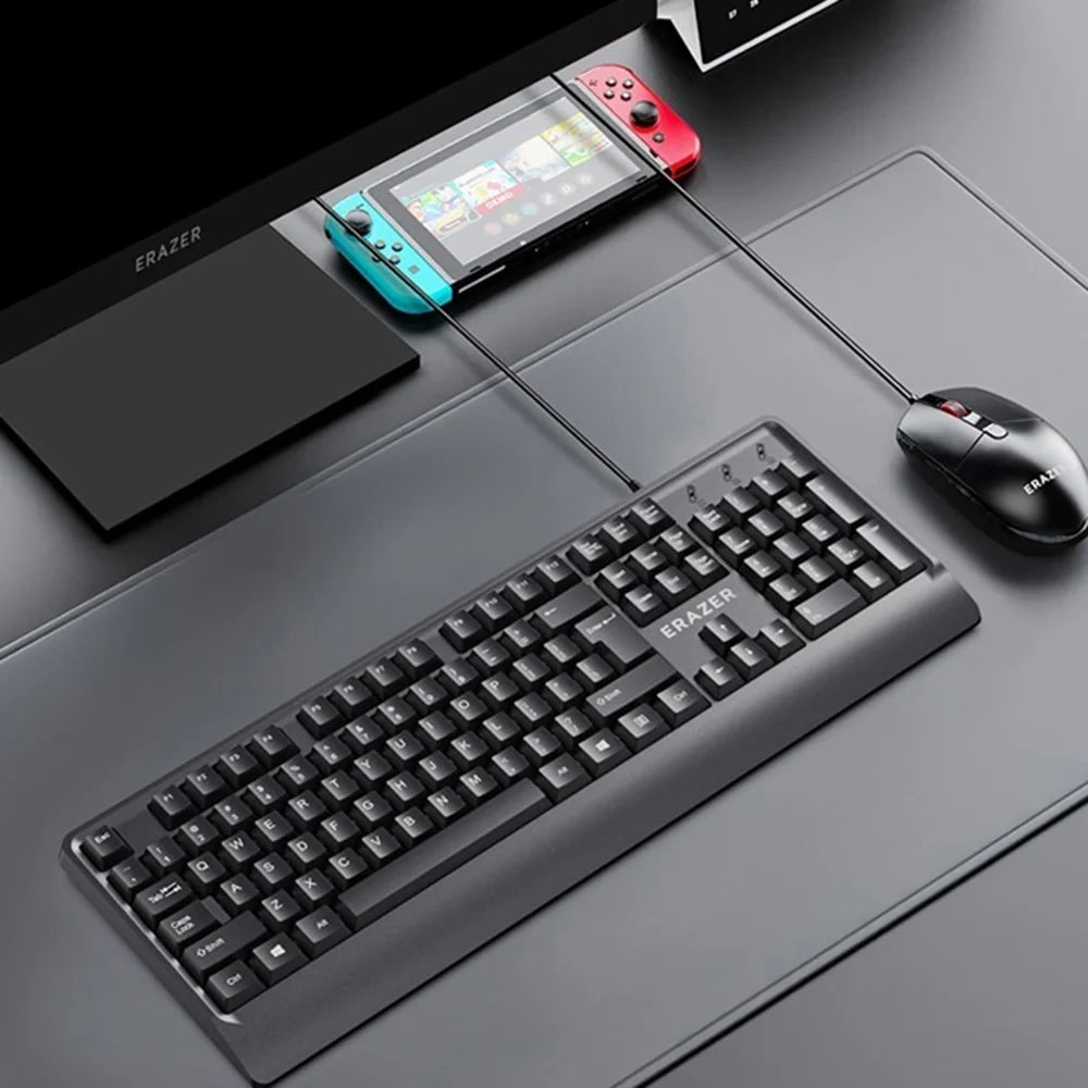 ERAZER K102 104 Keys USB Wired Computer Keyboard for Business Office Desktop Laptop (Invested By Lenovo) - Black - 5