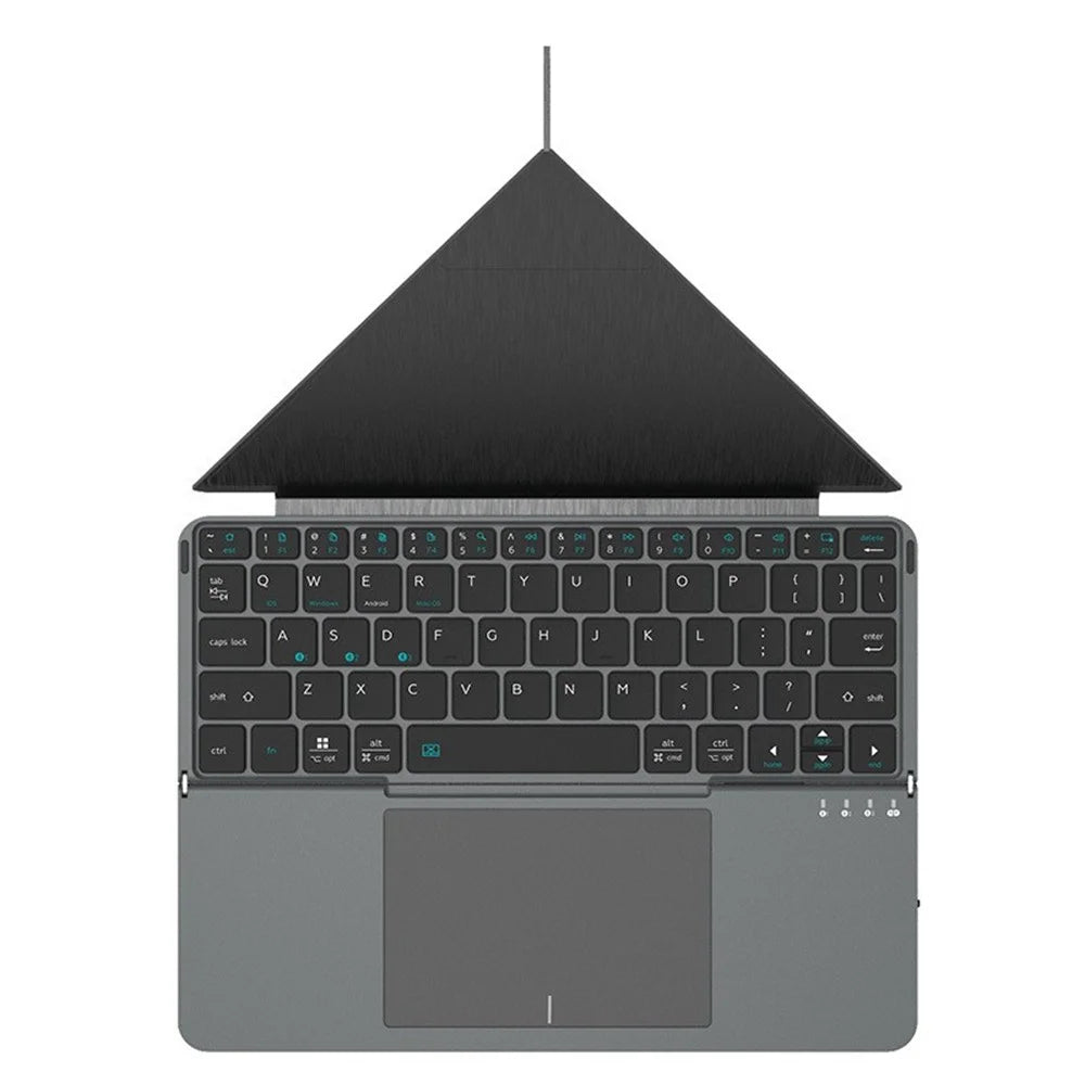 iBOX 11 Bluetooth-compatible Keyboard Foldable Leather Case Stand with Touchpad Wireless Keyboard for Tablet - Grey - 3