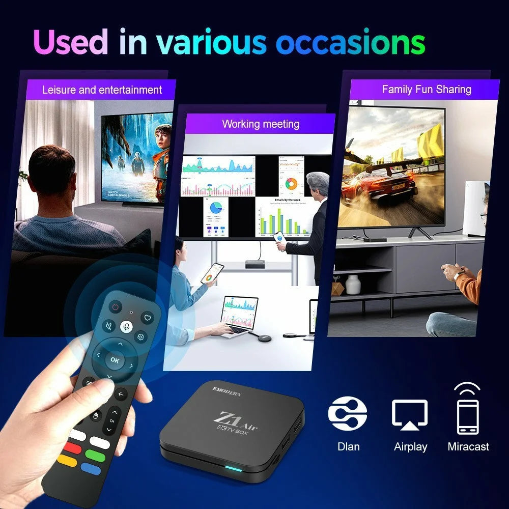 EMODERN Z1 AIR 2+16GB Android 15.0 TV Box 8K Ultra HD 2.4G  /  5G WiFi Bluetooth-compatible Voice Remote - Black - 3