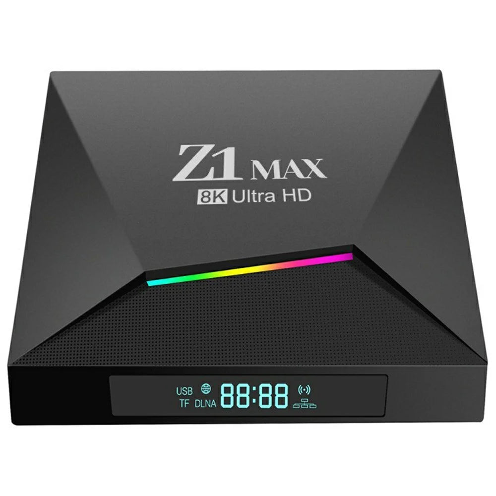 Z1 MAX 2+8GB Android 15.0 TV Box 8K Ultra HD Dual Band WiFi 6 2.4G / 5G Bluetooth-compatible Voice Remote for Home Entertainment - Black - 2