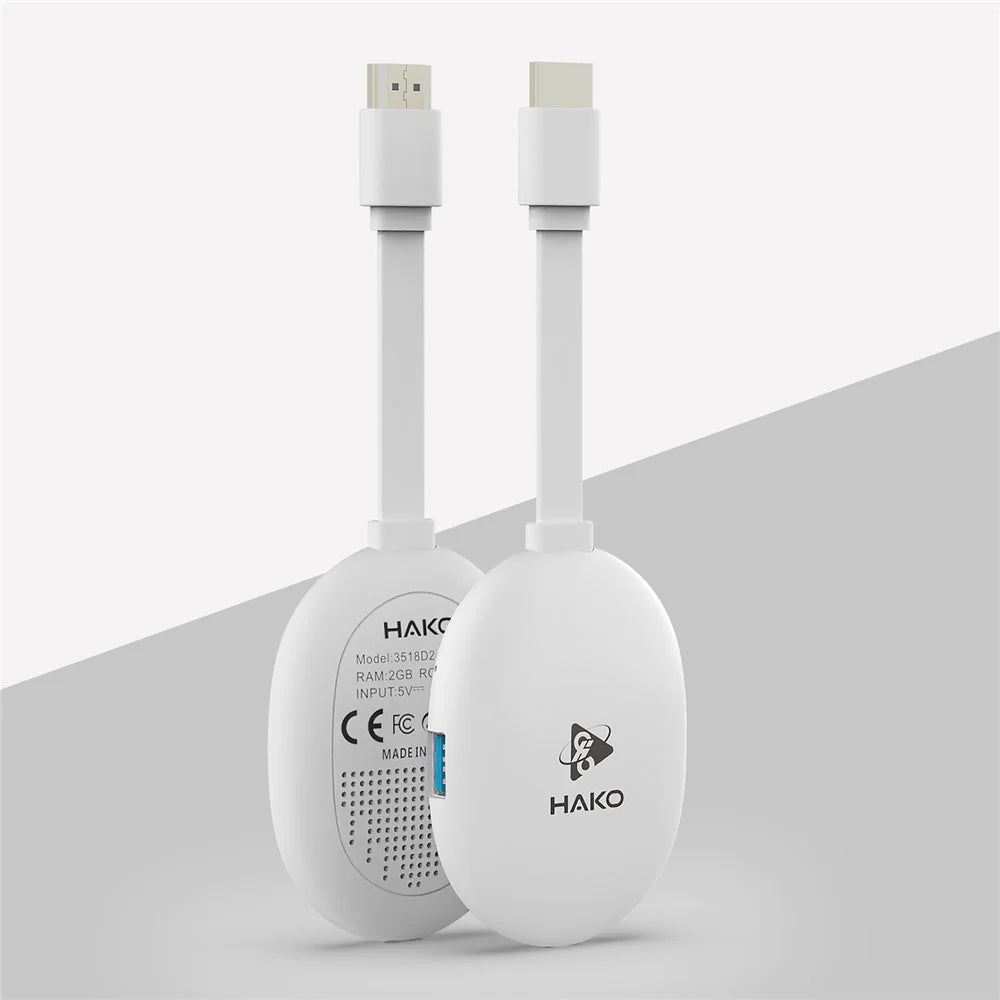 HAKO 2+16GB Android 14.0 TV Stick RK3518 Quad-Core 4K WiFi 6 Bluetooth-Compatible 5.4 with Remote - White - 2