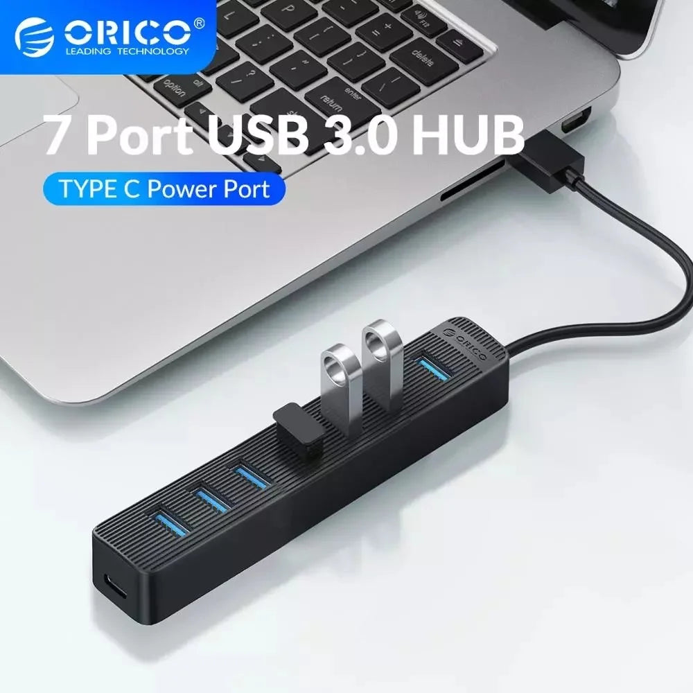 ORICO TWU3-7A-BK 7-Port USB3.0 HUB with Type-C Power Supply Port - 2