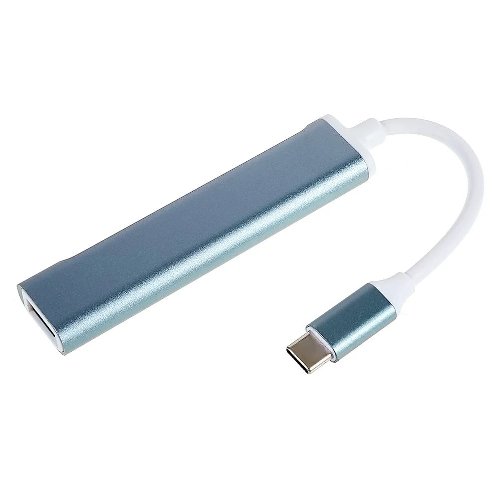 USB-C 5-in-1 Hub Splitter 3 x USB3.0 5Gbps High Speed TF SD Card Reader Adapter - Blue - 2