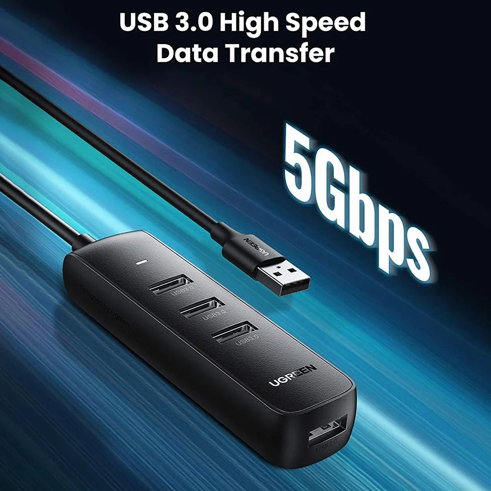 UGREEN 20488 1.5m Multi-port USB Hub Adapter USB 3.0 Data Transfer Converter for iMac/Surface Pro/XPS/PS4/PS5/Xbox One/Flash Drive/HDD/SSD - 3