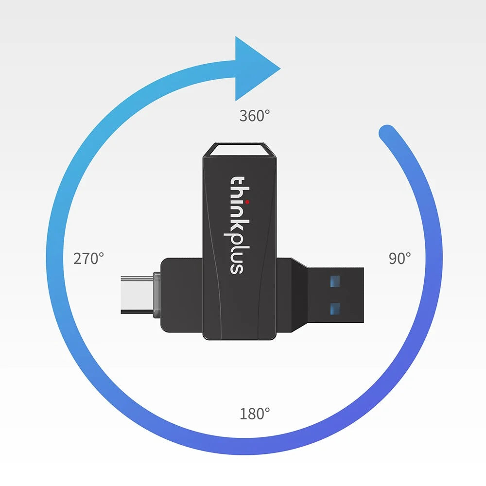 LENOVO Thinkplus MU252 256GB for iPhone 15 Series USB / Type-C Rotating Memory Stick USB-C 3.1 Flash Drive - 7