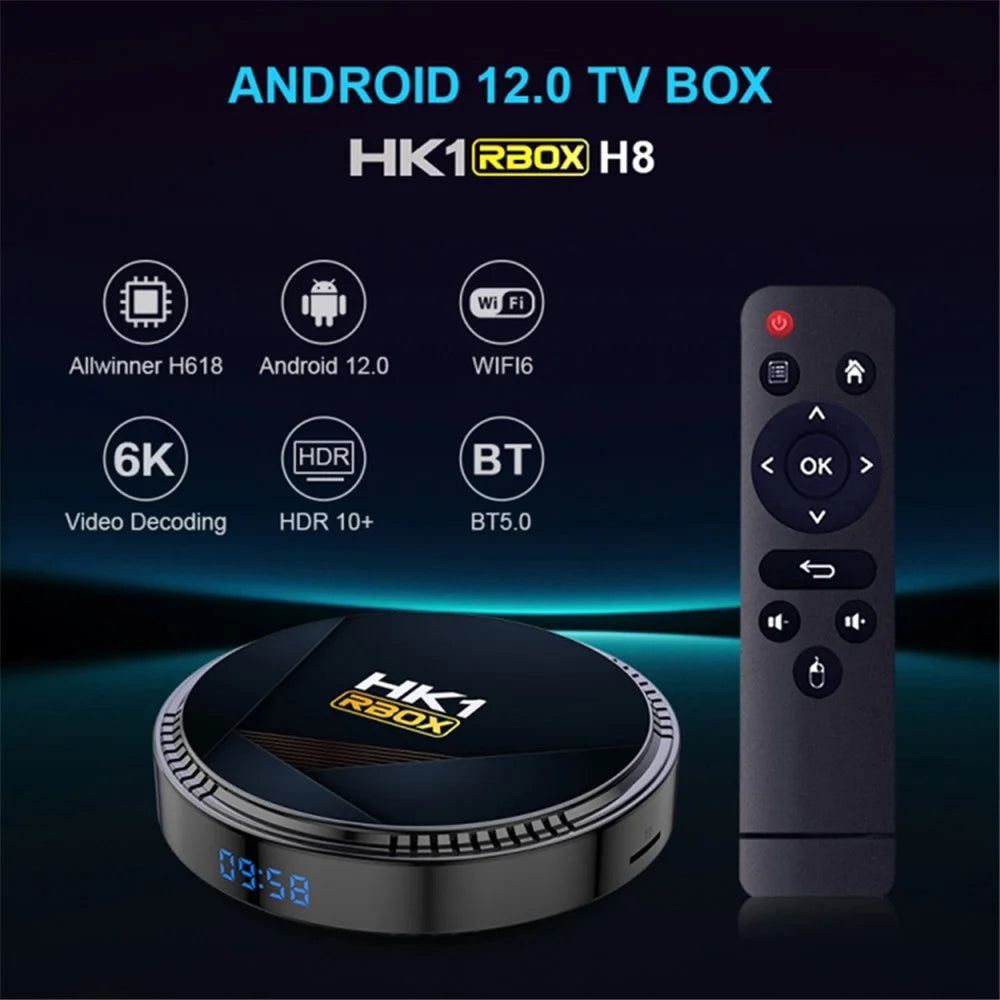 HK1 RBOX-H8-H618 2GB+16GB Mini Set-top Box Android 12 Ultra HD 4K Output TV Box Support 6K Video Decoding - US Plug - 2