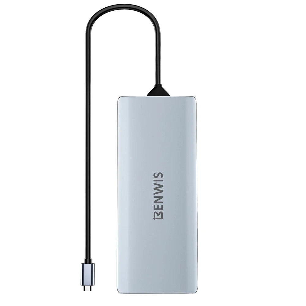 BENWIS MP-HUB-3 12-in-1 Type-C Hub 4K 30Hz HD Video Network USB Multi-Port USB-C Adapter - 5