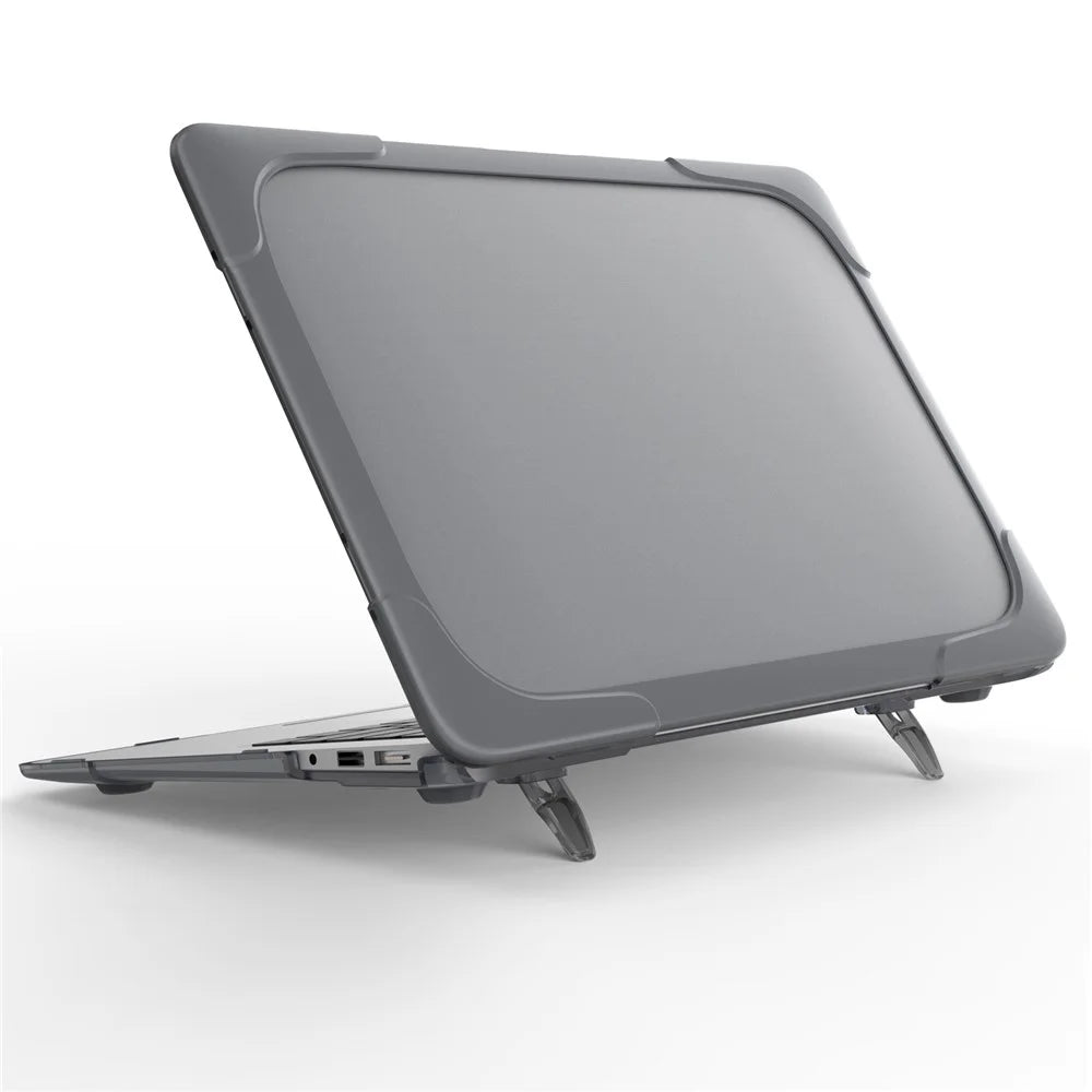 Transparent PC+TPU Hybrid Protective Case for MacBook Air 13" (A1932 / A2179) 2018 / 2019 / 2020 - Grey - 2