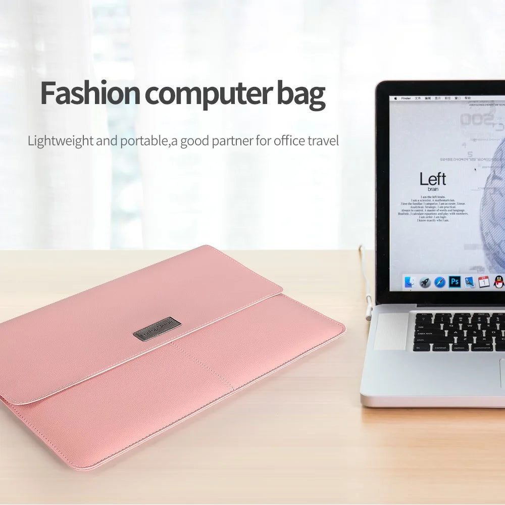 Leather Laptop Tablet Protective Bag Laptop Sleeve for 13''-14'' Laptop - Green - 3