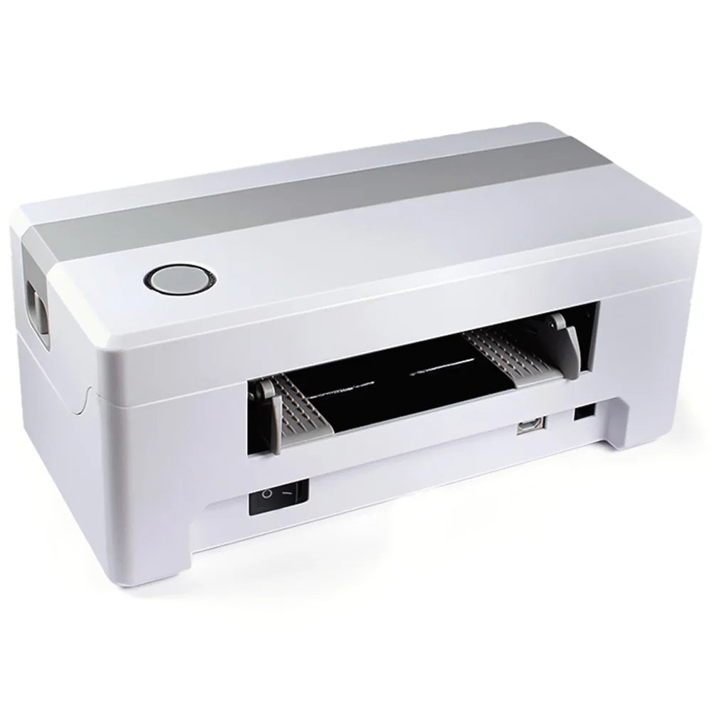 TDL406 203DPI Desktop Thermal Label Printer High Speed Printing Barcode Sticker Maker Machine, USB Version - US Plug - 2