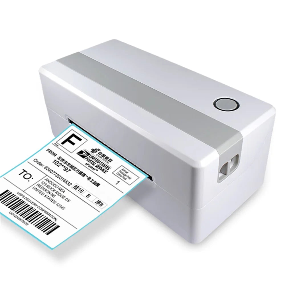 TDL406 Desktop Thermal Label Printer Barcode Sticker Maker Machine, USB + Bluetooth-compatible Version - US Plug - 1
