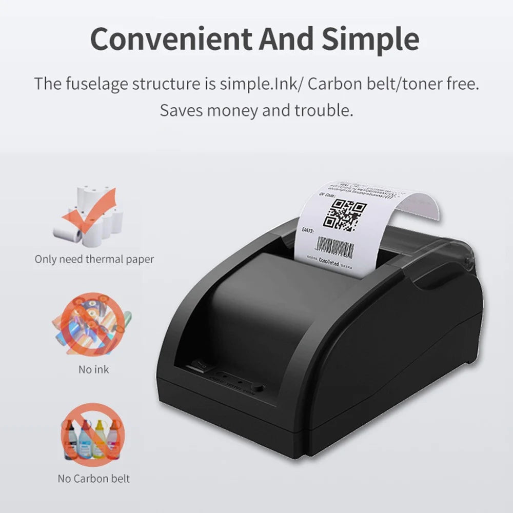 58A Bluetooth-compatible Thermal Receipt Label Printer Restaurant Kitchen Printing Tool - AU Plug - 7