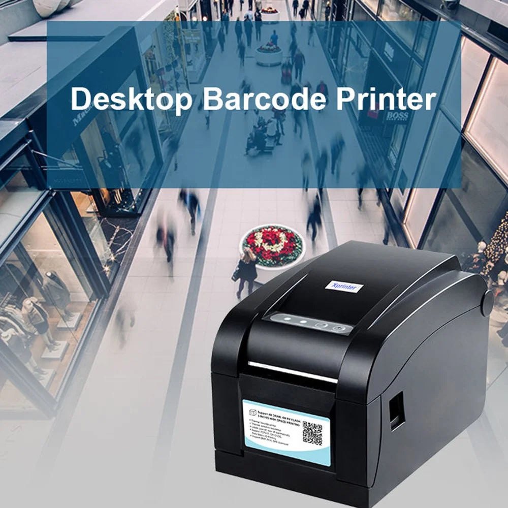 XPRINTER XP-350B Thermal Barcode Printer High Speed USB Label Printing Machine, EU Plug - 3