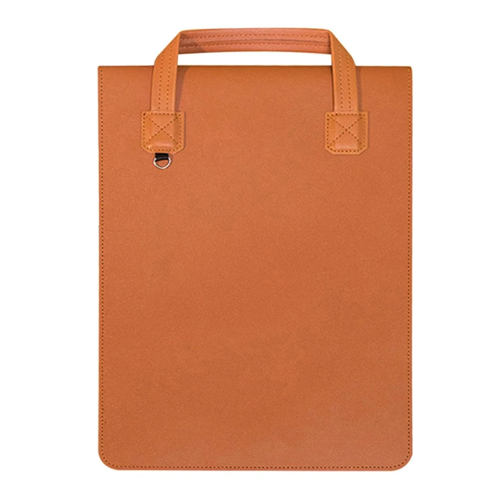 Business Style Waterproof PU Leather Protective Sleeve for 13.3 / 14-inch Laptop Carrying Case - Brown - 1