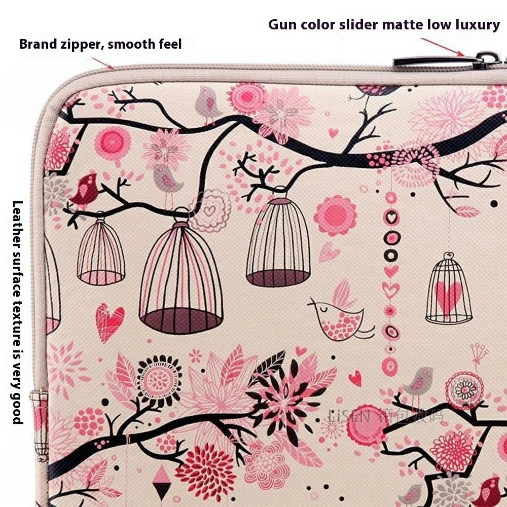 LISEN Cartoon Pattern Design Carrying Case for 13-Inch Laptops Storage Bag, 34.5 x 24 x 1.5cm - Pink - 2