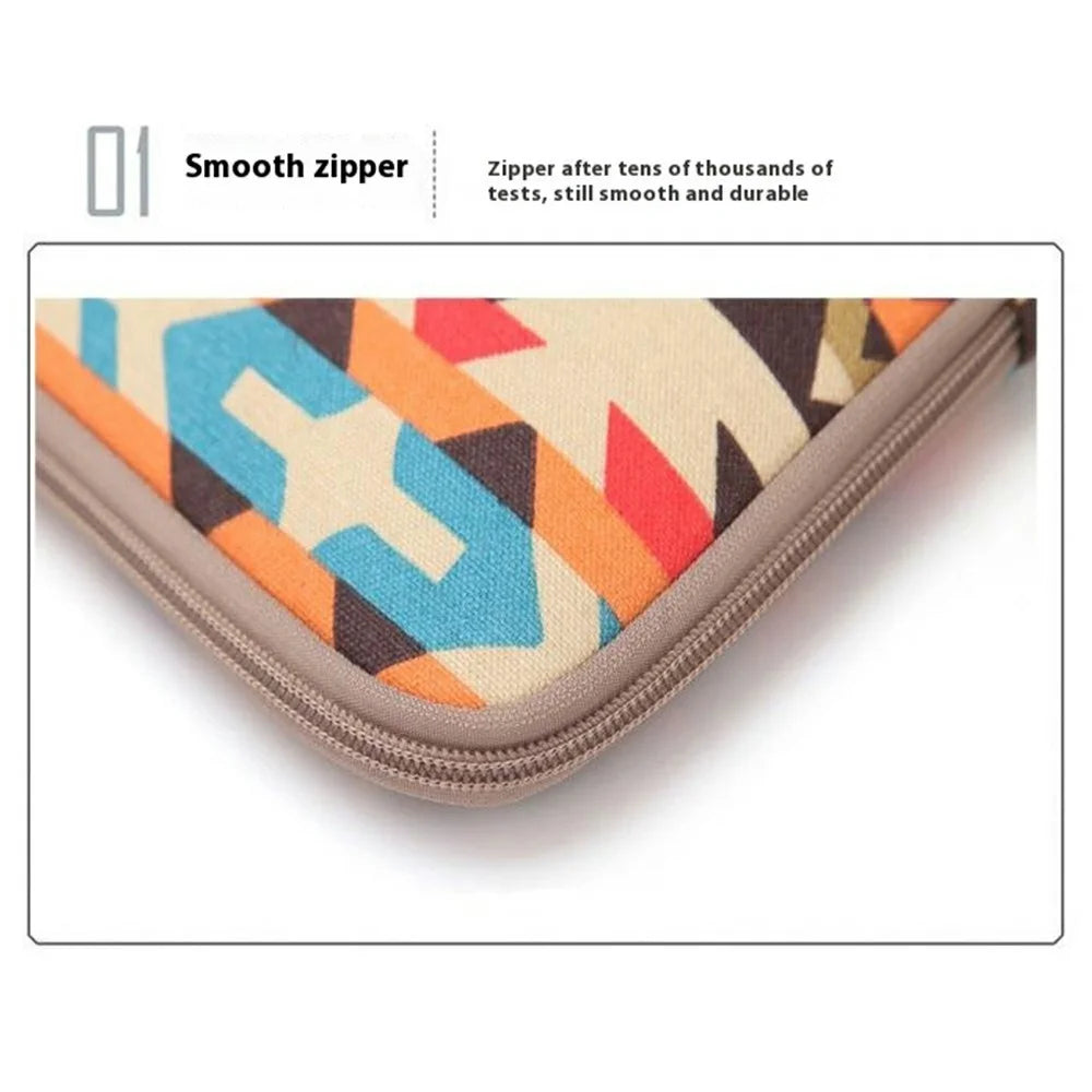 LISEN 39 x 27.5 x 1.5cm Carrying Case for 15.6-Inch Laptops Storage Bag Geometric Pattern Design - Green Texture - 4