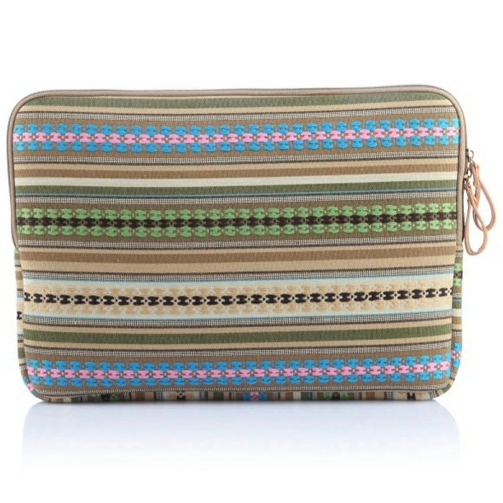 LISEN 34.5 x 24 x 1.5cm Carrying Case for 13-Inch Laptops Storage Bag Ethnic Style Pattern - Gold - 2