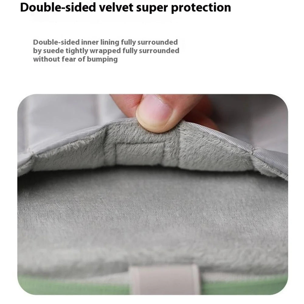 For 7-8 inch E-Reader Carrying Case Polyester Splash-Proof Portable Tablet Sleeve Bag - Green - 6