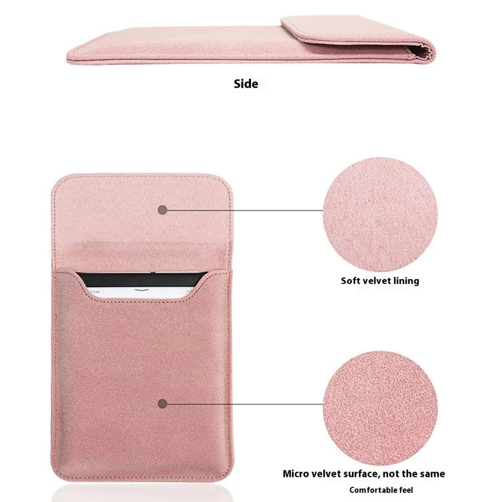 For 6 inch Kindle Paperwhite E-Reader Carrying Case PU Leather Portable Protective Bag Magnetic Closure - Pink - 2
