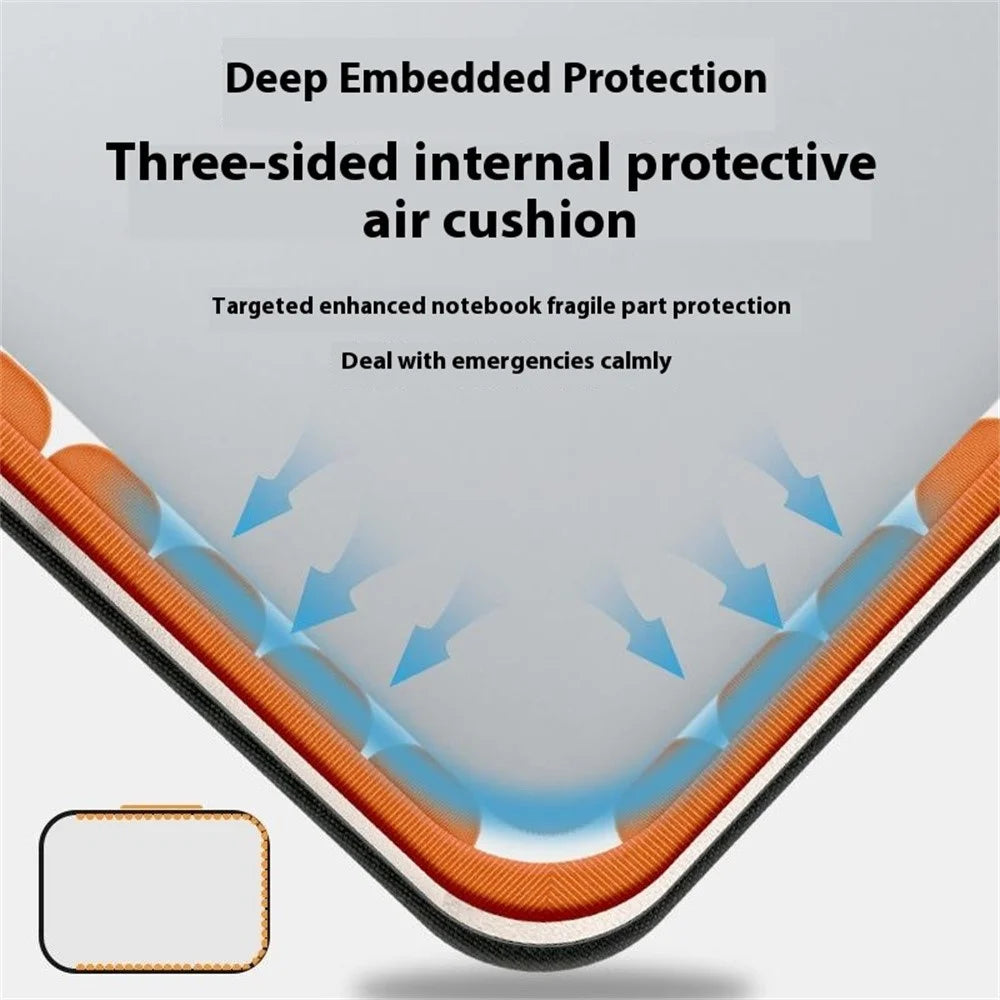 For 14 inch Laptop Carrying Case Oxford Cloth Wear Resistant Portable Sleeve Bag Business Style - Grey - 5