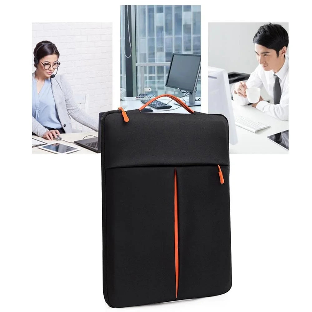 For 11-12 inch Laptop Bag Vertical Water Resistant Nylon Protective Case With Zipper Pocket 31 x 21 x 3CM - Black - 2