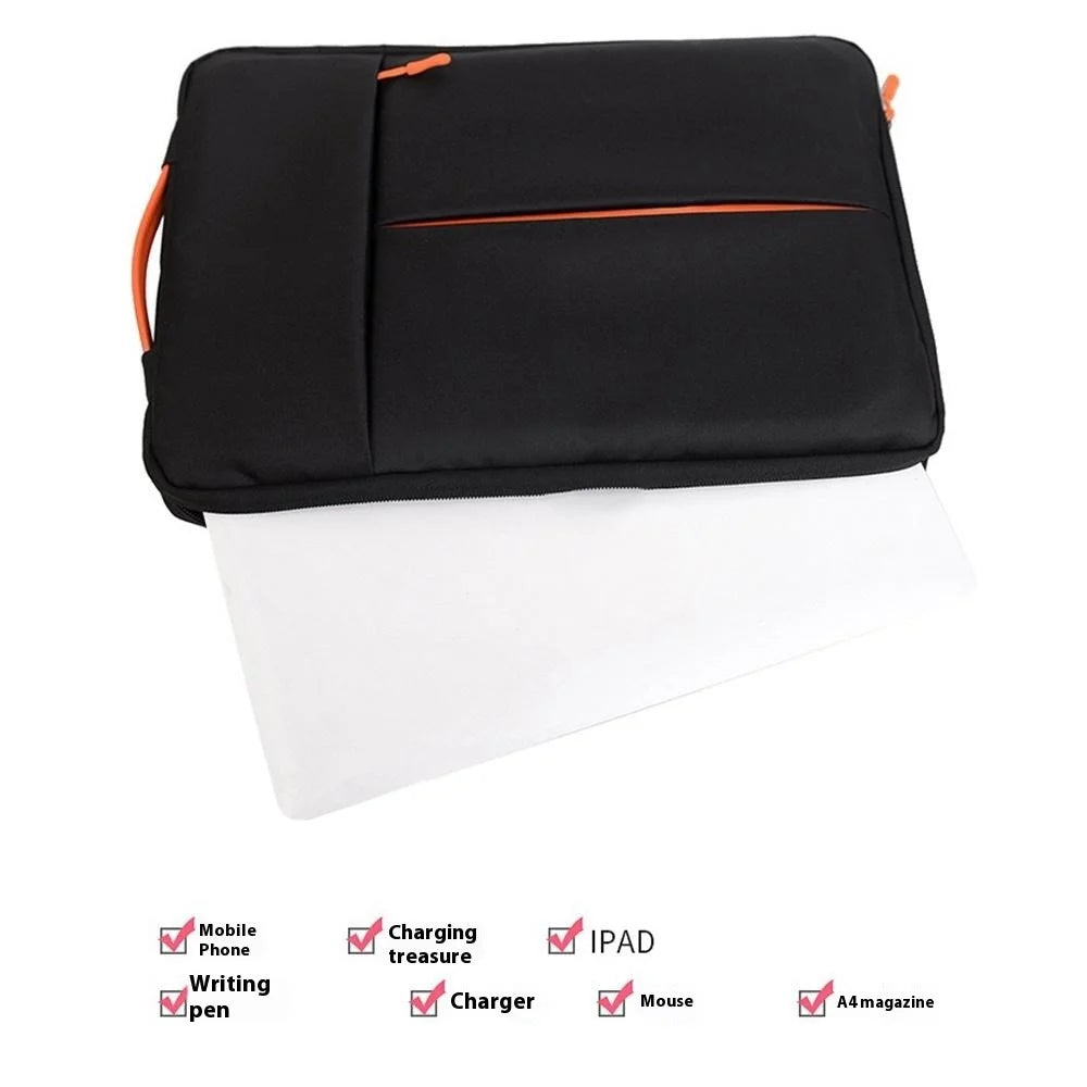 For 11-12 inch Laptop Bag Vertical Water Resistant Nylon Protective Case With Zipper Pocket 31 x 21 x 3CM - Black - 5
