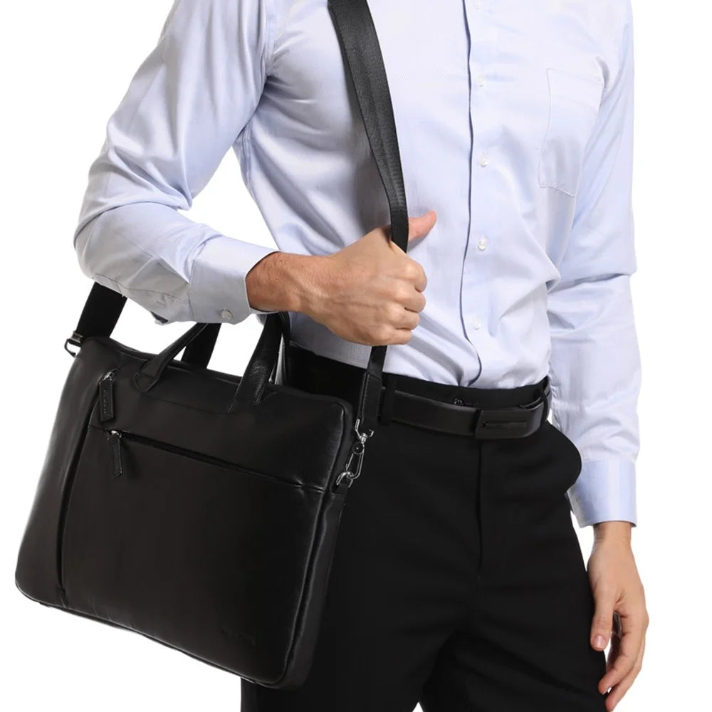 QIALINO For 15 Inch Universal Laptop Sleeve Bag Genuine Cow Leather Notebook Carrying Case - 3