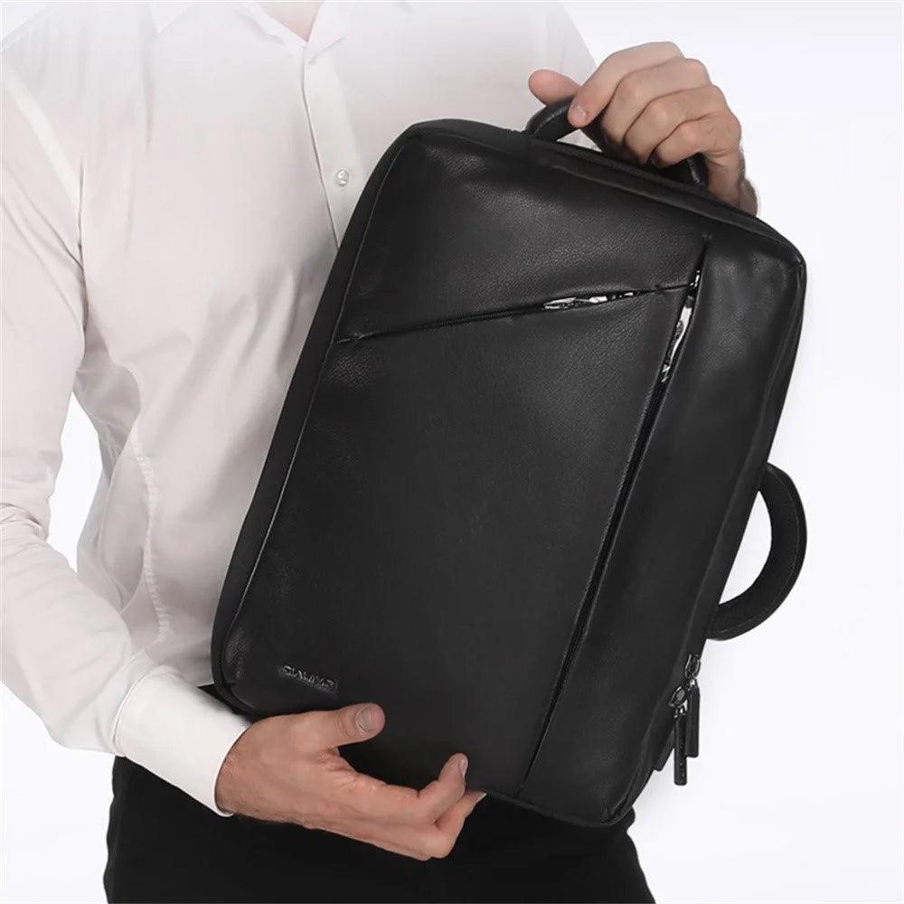 QIALINO Genuine Cow Leather Laptop Bag for Universal 15 Inch Notebooks Carrying Case with Anti-Theft Function - 6