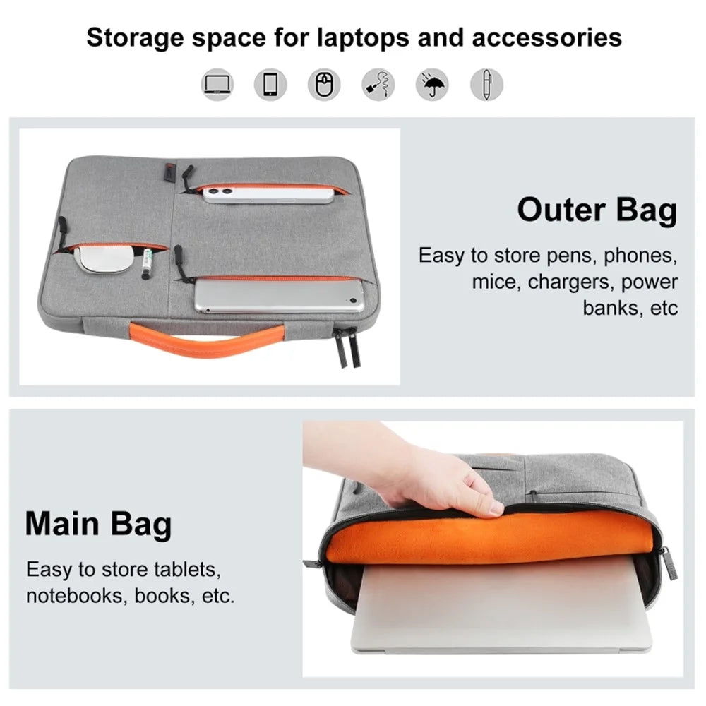 HAWEEL HWL2166 Zipper Briefcase Laptop Bag with Handle for 15inch Notebook Computer - Grey - 4