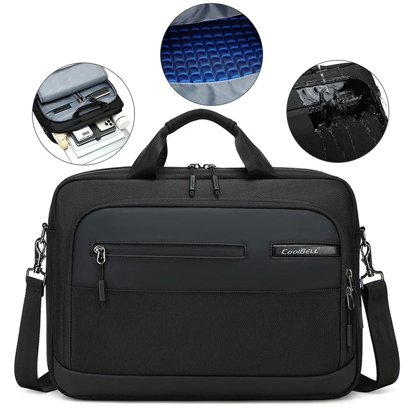 COOLBELL CB-2135 Shockproof Shoulder Bag for 15.6 inch Laptop Waterproof Business Notebook Briefcase - 2135 Black - 3