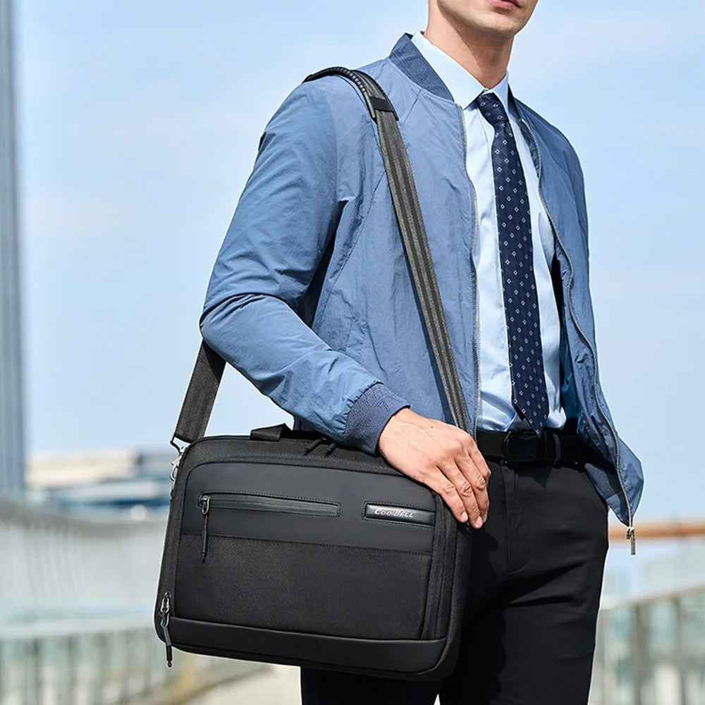 COOLBELL CB-2135 Laptop Bag Waterproof Business Briefcase for 14.4 Inch Notebook Messenger Bag with Shoulder Strap - Black - 5