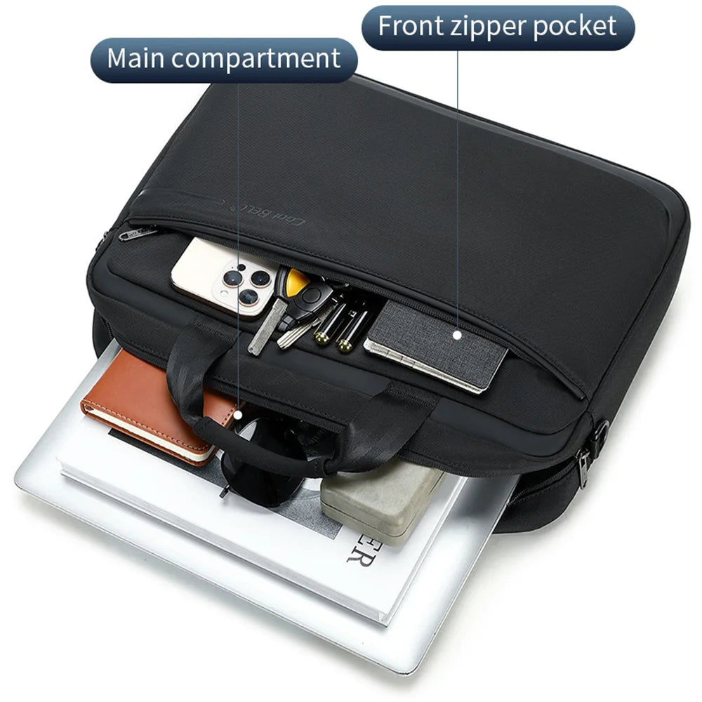 COOLBELL CB-2132 Business Laptop Bag for 15.6 Inch Notebook Waterproof Briefcase Messenger Bag with Trolley Strap - Black - 6