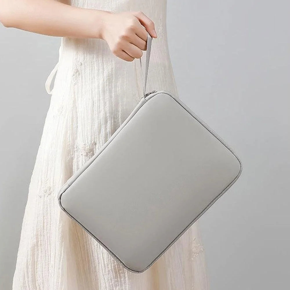 Laptop Sleeve Bag for 10.9 inch Tablet 180-degree Full Opening Portable Storage Organizer with Mouse Pad Function - Grey - 3