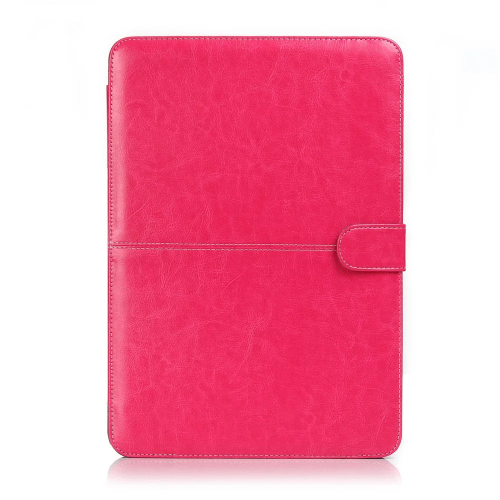 Laptop Sleeve Protective Folio Book PU Leather Cover for MacBook Pro 16.2'' 2021 (A2485) - Rose - 1