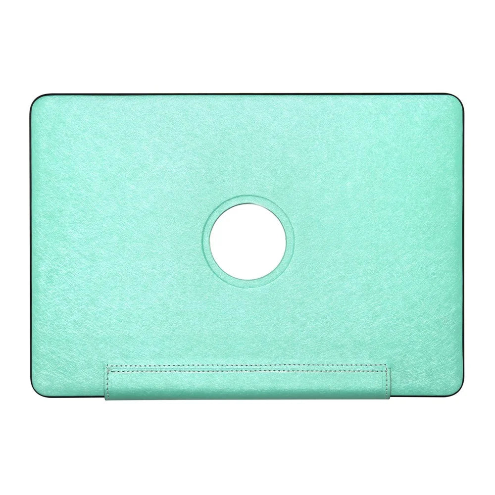 PU Leather + PC Protective Shell Cover with Hollow-out Bottom for MacBook Air 13.3 inch (A1932/A2179/A2337) - Green - 4