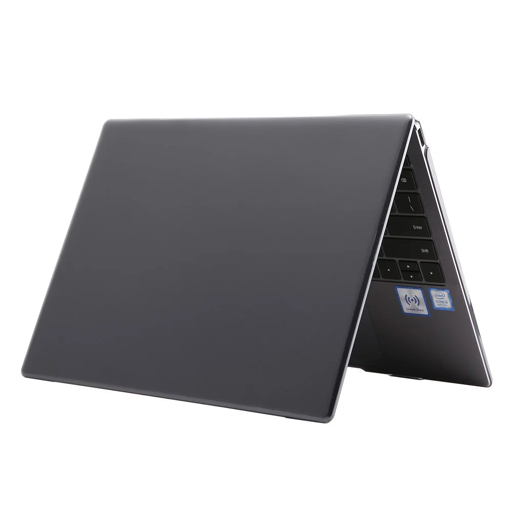 Shockproof Anti-scratch Clear PC Front and Back Protective Cover with Hollow-out Bottom for MateBook X Pro 13.9 inch (2022 / 2021 / 2020) - Transparent Black - 3