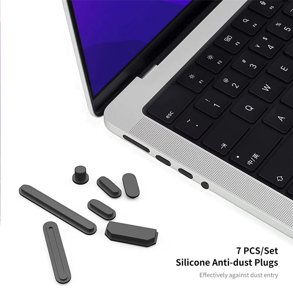 ENKAY HAT PRINCE for MacBook Pro 14 inch (2026) A3427 A3426 / (2025) A3434 A3112 A3185 A3401 / (2024) A2918 A2992 / (2023) A2779 / (2022) / (2021) A2442 (EU) PC Laptop Cover + Keyboard Skin + Anti-Dust Plugs - Black - 2
